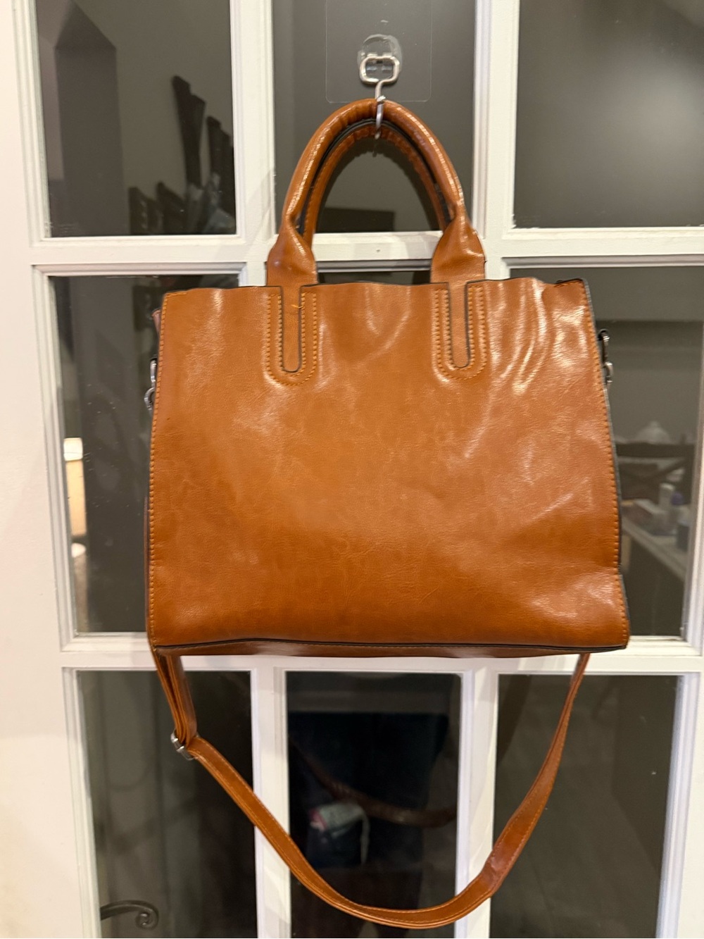 Women’s Structured Tote Bag in Cognac Brown